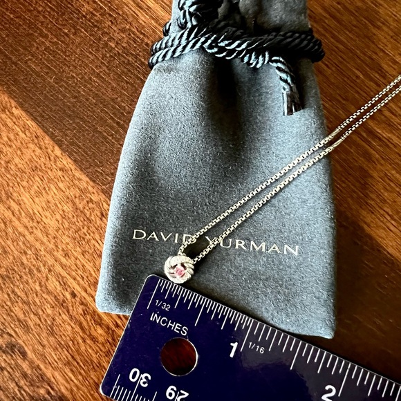 Retired David Yurman Petite Infinity Necklace in Pink Tourmaline & Pave Diamonds - Picture 11 of 15